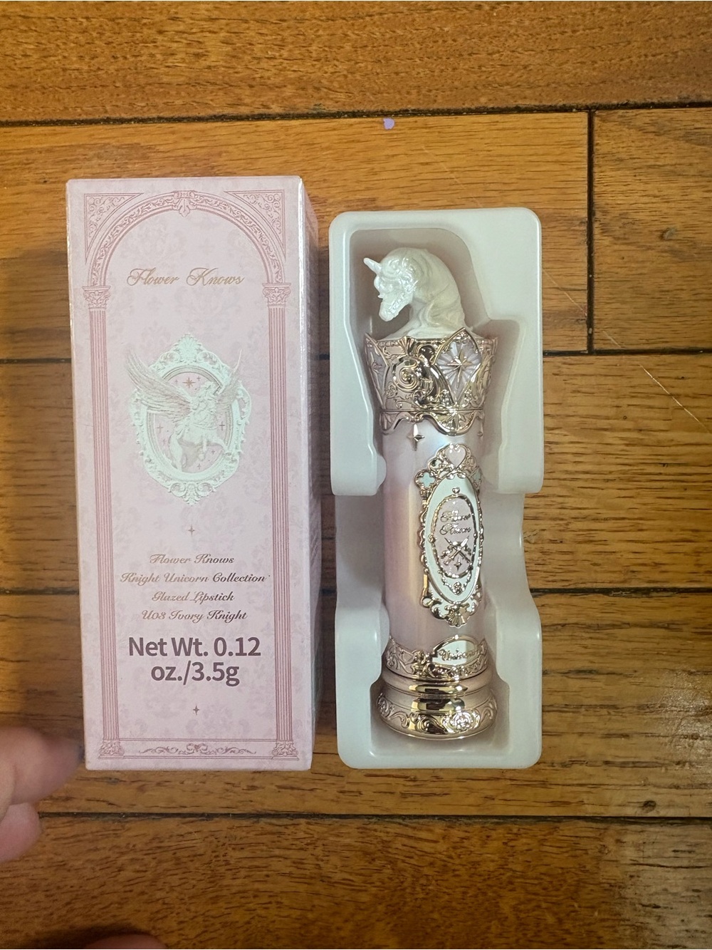 Flower Knows Pink Unicorn Decorative Lipstick Case - U0S ivory knight